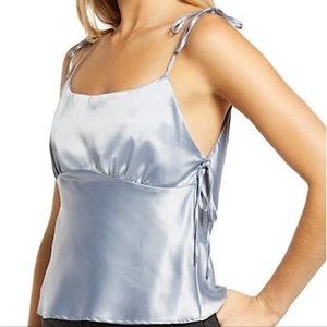TOPSHOP CAMISOLE SILVER TANK TOP SIZE 8
